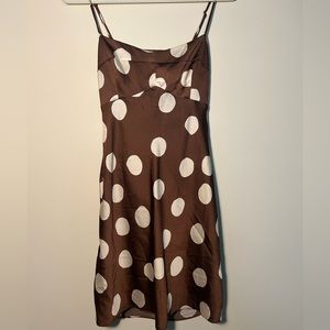 Alter’d State brown polka dot mini dress